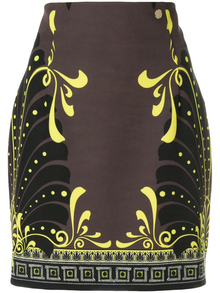 Versace Collection Printed Mini Skirt - Brown