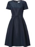 Carolina Herrera 'faille' Belted Dress, Women's, Size: 2, Blue, Silk