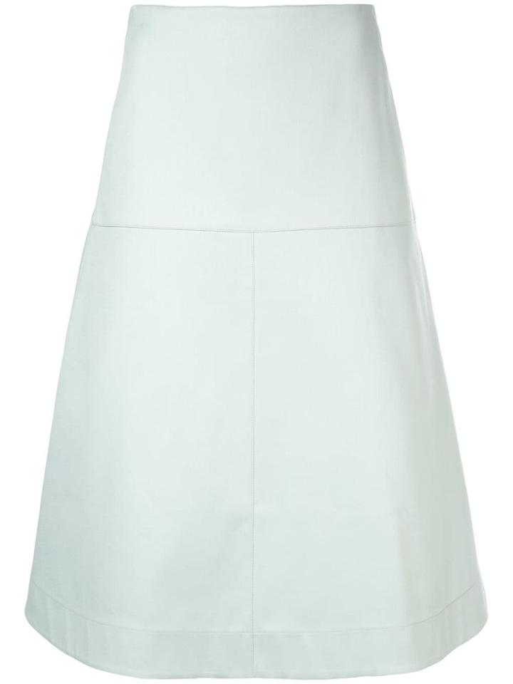 Jil Sander Navy Flared Midi Skirt - Green