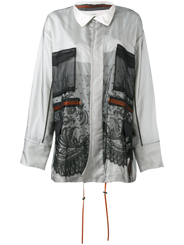 Quetsche Mesh Detail Jacket - White