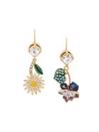 Miu Miu Floral Crystal Earrings - Gold