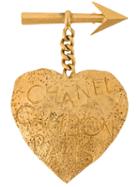 Chanel Vintage Arrow And Heart Brooch