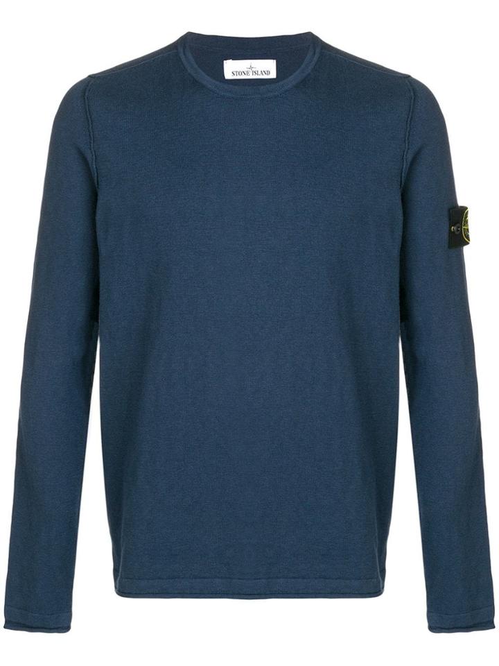 Stone Island Logo Sweatshirt - Blue