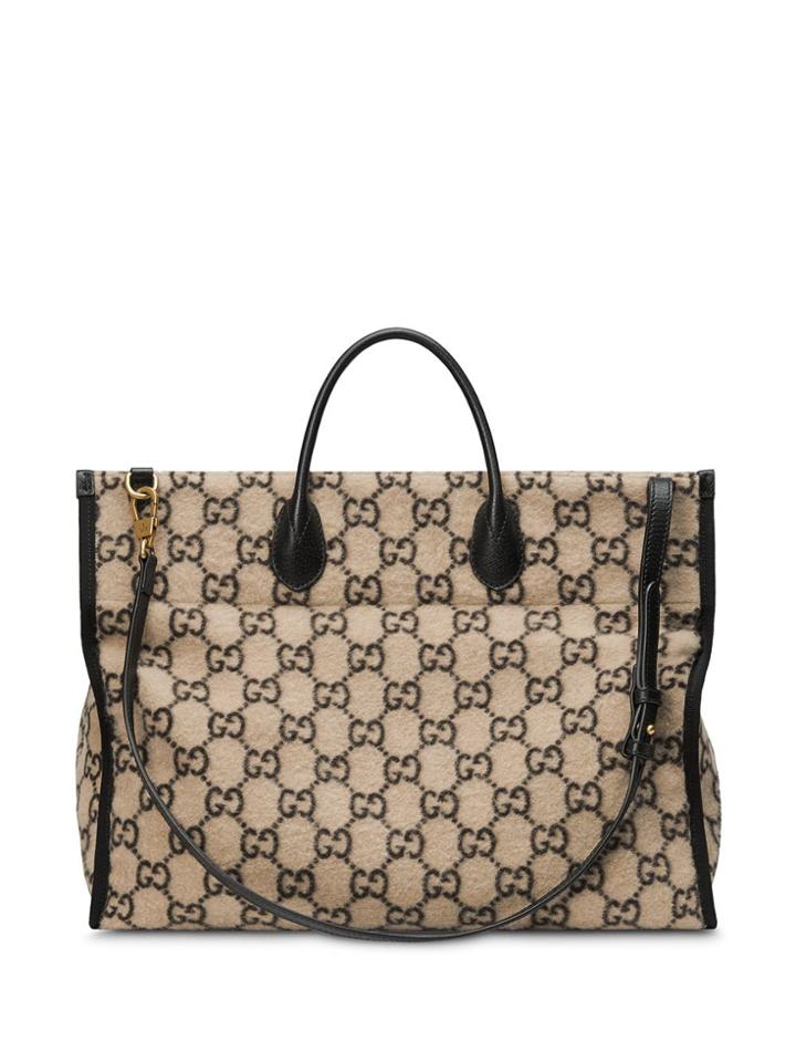Gucci Monogram Print Tote Bag - Neutrals