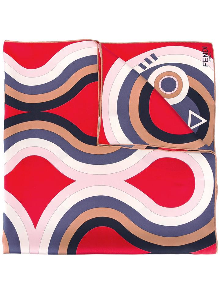 Fendi - Hypnoteyes Print Shawl - Women - Silk - One Size, Blue, Silk