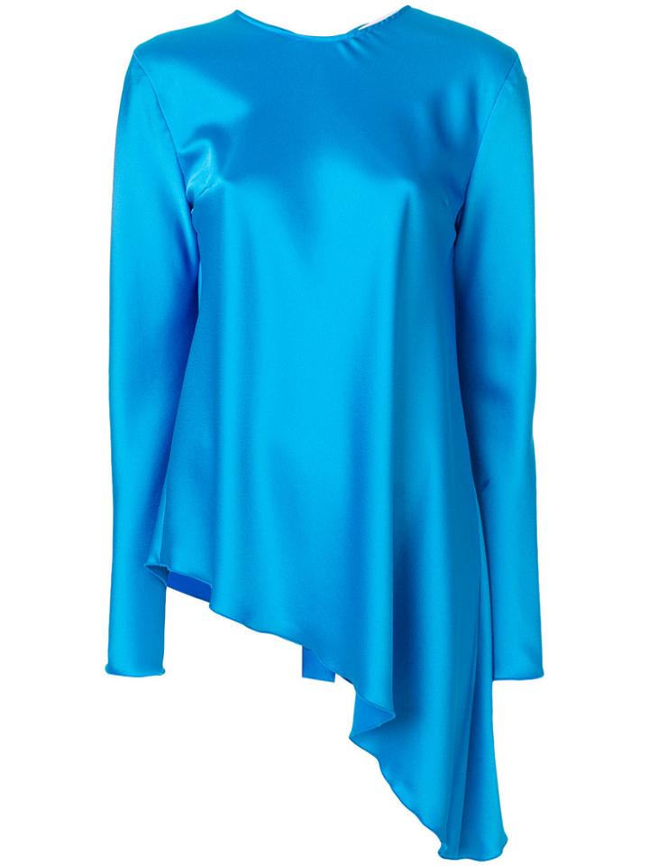 Msgm Open-back Asymmetrical Blouse - Blue