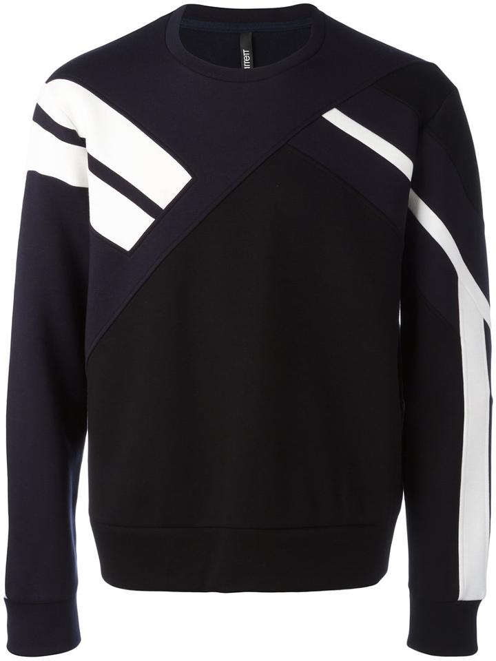 Neil Barrett Sleeve Panel Sweatshirt, Men's, Size: Medium, Black, Cotton/lyocell/viscose/spandex/elastane