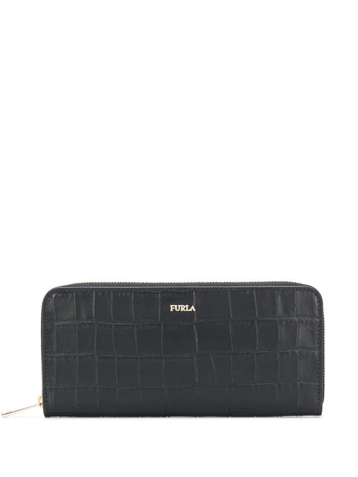 Furla Snakeskin Effect Purse - Black