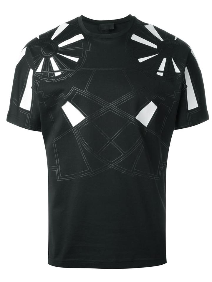 Les Hommes Graphic Print T-shirt, Men's, Size: L, Black, Cotton