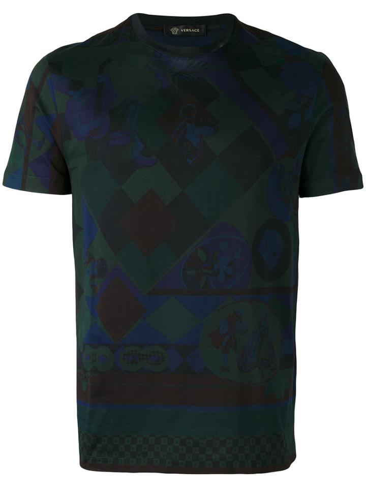 Versace Masquerade Print T-shirt, Men's, Size: Large, Black, Cotton