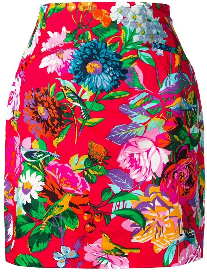 Kenzo Pre-owned Floral Print Skirt - Red
