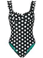 Rixo Polka Dot Print Swimsuit - Black