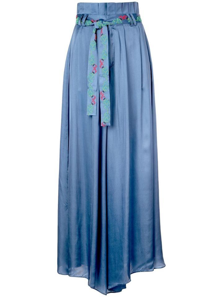 Carolina K Belted Long Length Skirt - Blue