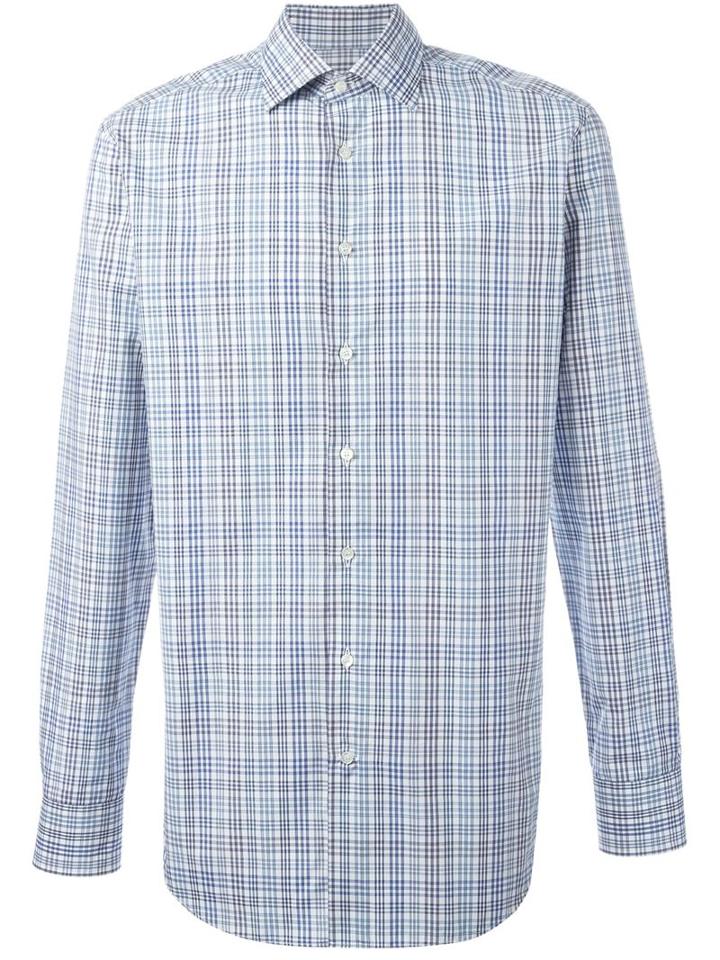 Etro Checked Shirt, Men's, Size: 41, Blue, Cotton