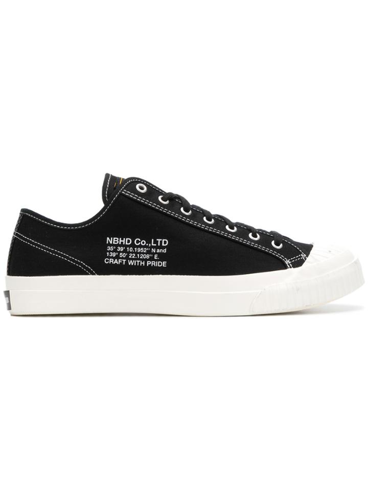 Neighborhood Contrast Stitch Sneakers - Black