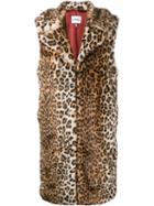 Ganni Leopard Print Gilet, Women's, Size: 38, Brown, Acrylic/polyester
