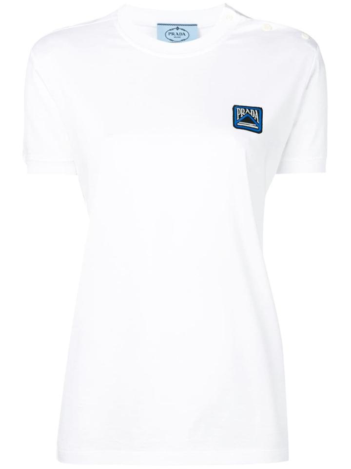 Prada Embroidered Logo T-shirt - White