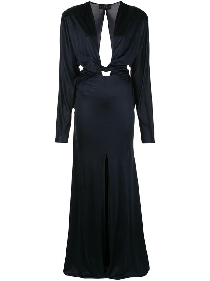 Dundas Long Sleeved Slit Dress - Blue