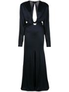 Dundas Long Sleeved Slit Dress - Blue
