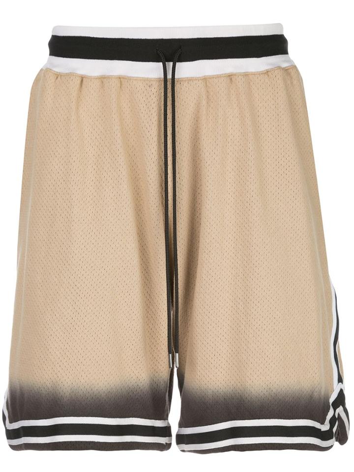 John Elliott Tie-dye Print Basketball Shorts - Neutrals