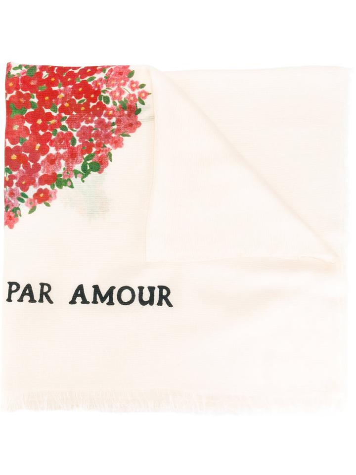Gucci - Corsage Heart Print Scarf - Women - Silk/modal/cashmere - One Size, Women's, Silk/modal/cashmere