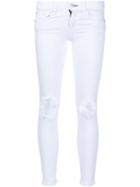 Rag & Bone /jean Distressed Skinny Jeans, Women's, Size: 30, White, Viscose/cotton/tencel/spandex/elastane