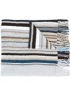 Missoni Striped Knit Scarf, Women's, Grey, Wool/acrylic/viscose/polyester