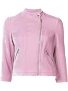 Rebecca Taylor Velvety Biker Blazer - Pink & Purple