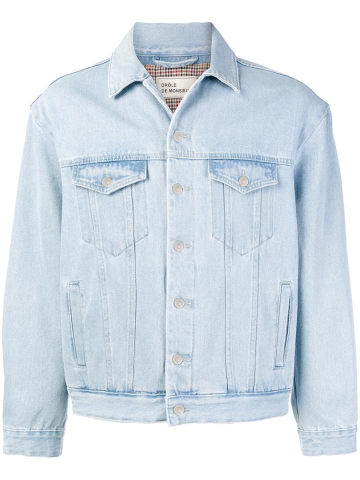 Drôle De Monsieur Logo Back Denim Jacket - Blue