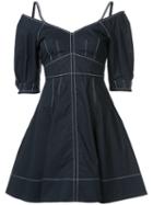 Derek Lam 10 Crosby - Embroidered Flared Dress - Women - Cotton - 6, Black, Cotton