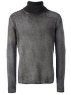 Avant Toi Pile Effect Crew Neck Sweater, Men's, Size: Large, Grey, Cashmere/merino