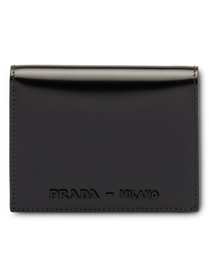 Prada Leather Wallet - F0p51 Black/white
