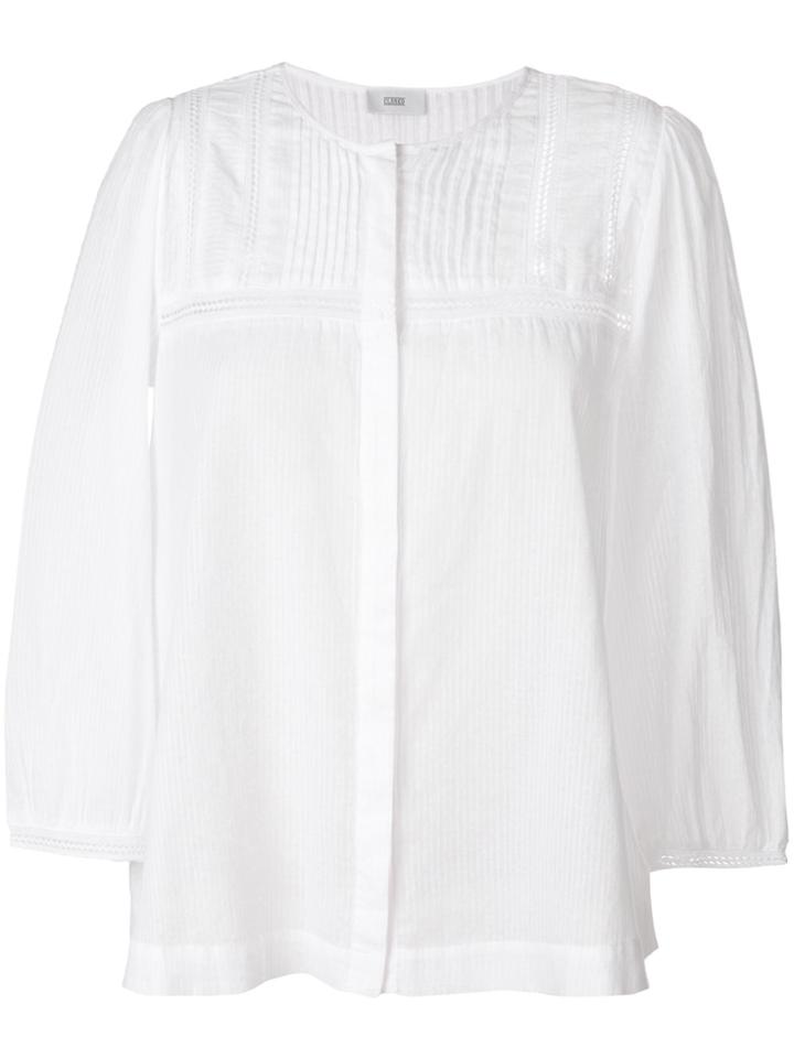 Closed Embroidered Peasant Blouse - White