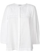 Closed Embroidered Peasant Blouse - White