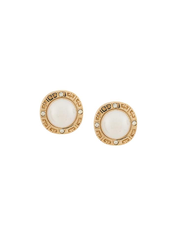 Givenchy Vintage 1980's Greek Key Earrings - Gold