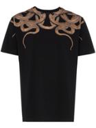 Marcelo Burlon County Of Milan Snakes Printed Cotton T Shirt - Black