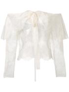 Philosophy Di Lorenzo Serafini Lace Off-shoulder Bow Blouse, Women's, Size: 40, White, Polyamide