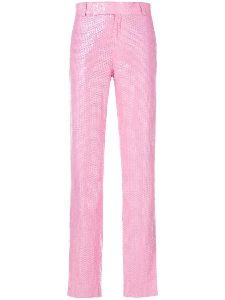 Msgm Sequin Embellished Trousers - Pink