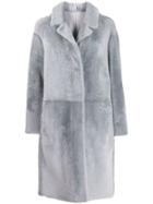 Drome Panelled Longline Coat - Grey
