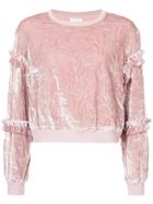 Cinq A Sept Floral Embroidered Sweatshirt - Pink & Purple
