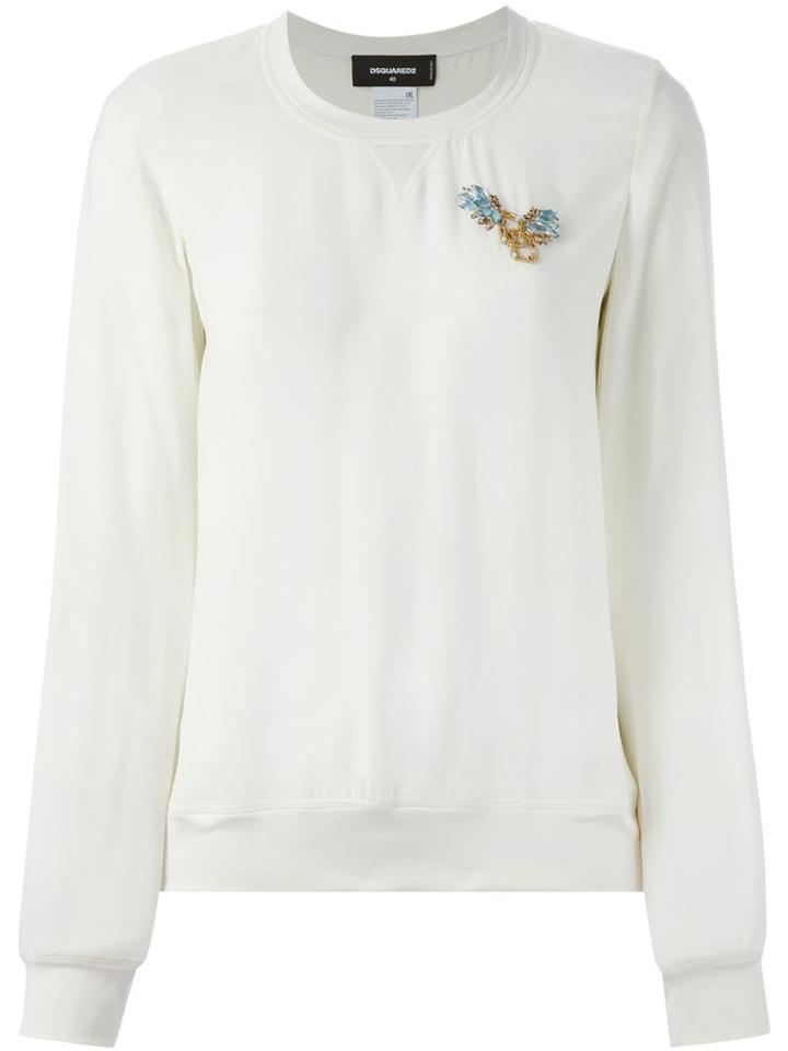 Dsquared2 Sheer Embellished Top