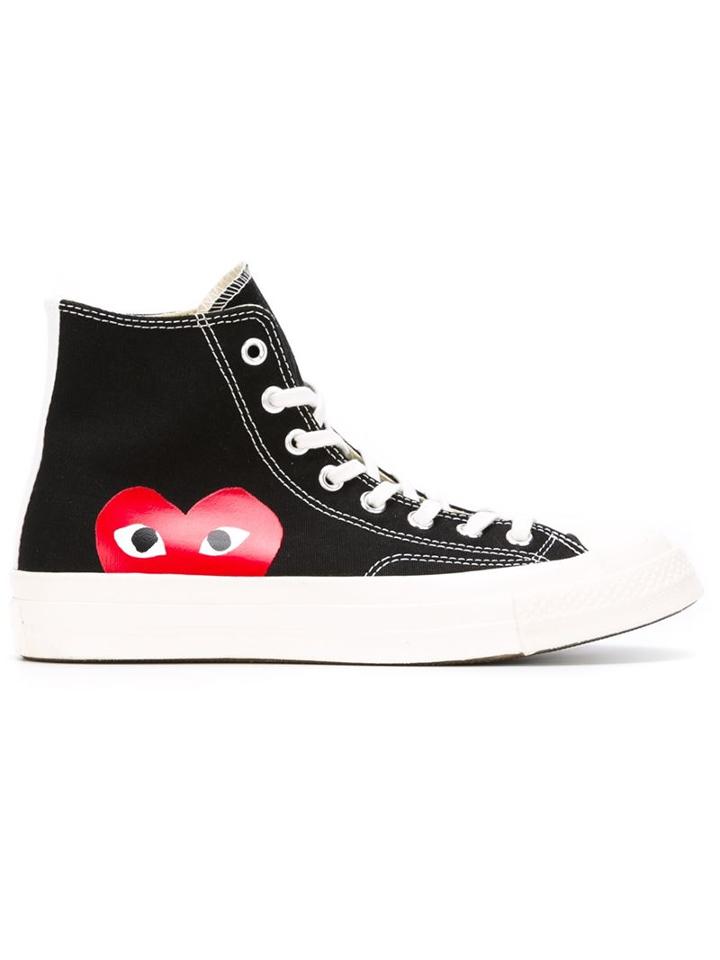Comme Des Garçons Play Comme Des Garçon Play X Converse Chuck Taylor All Star Hi-top Sneakers, Adult Unisex, Size: 11, Black, Cotton/rubber