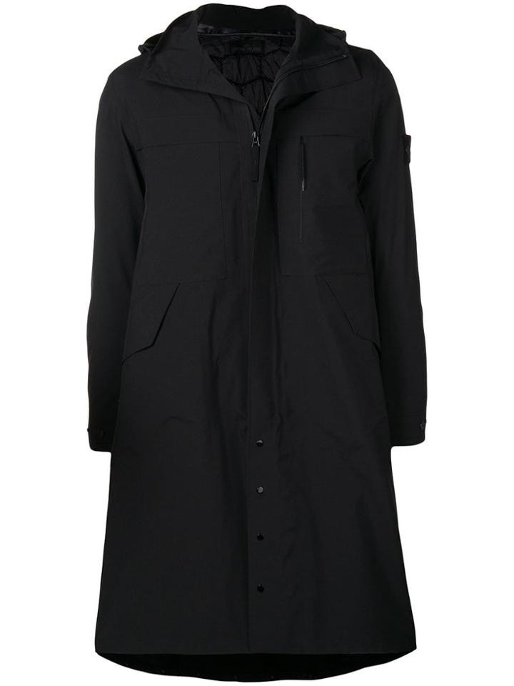 Stone Island Plain Raincoat - Black