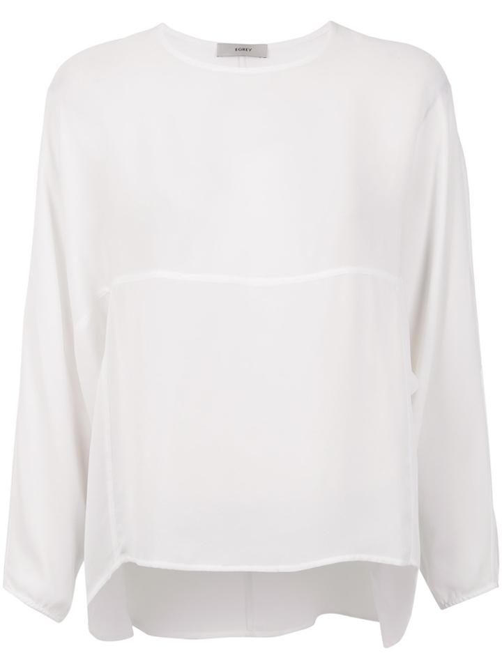 Egrey Panelled Silk Blouse - White
