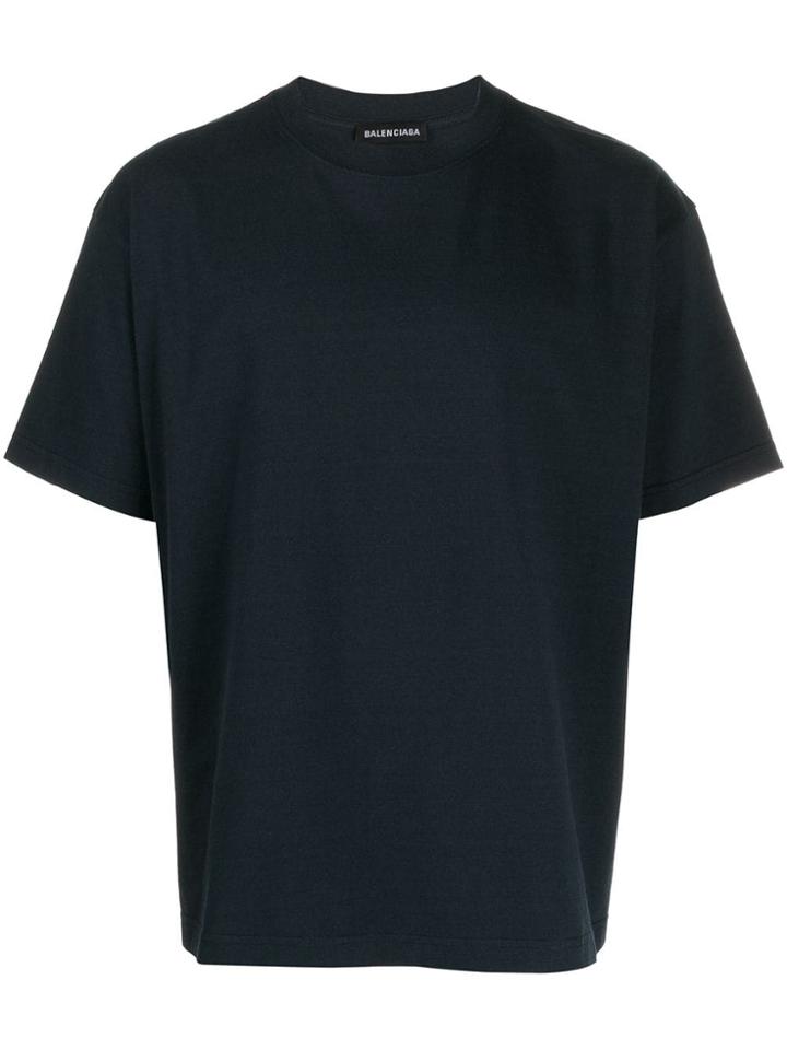 Balenciaga Logo Print T-shirt - Blue