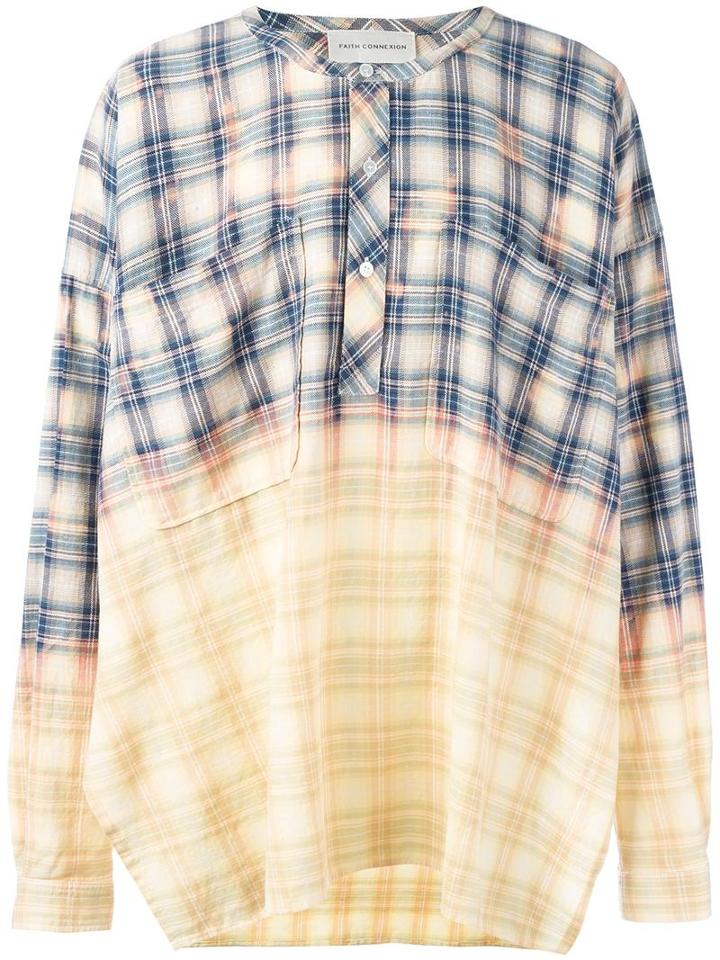 Faith Connexion Ombré Plaid Shirt, Adult Unisex, Size: Medium, Yellow, Cotton