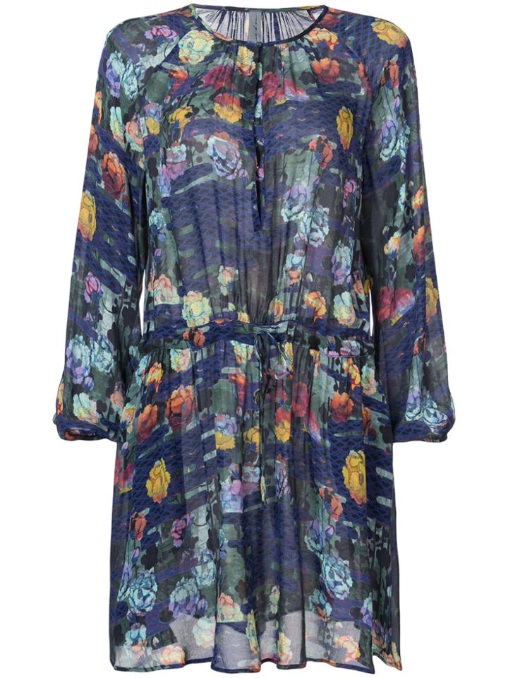 Raquel Allegra Printed Drawstring Dress - Green