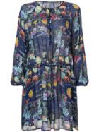 Raquel Allegra Printed Drawstring Dress - Green