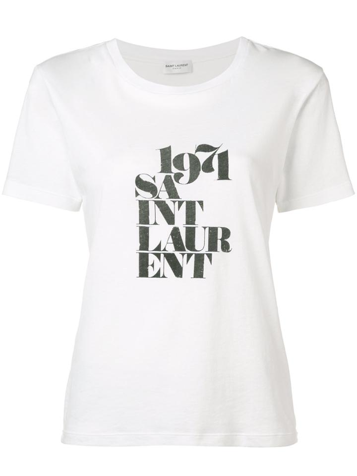 Saint Laurent 1971 Logo T-shirt - White