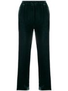 Antonelli Elasticated Velour Trousers - Green